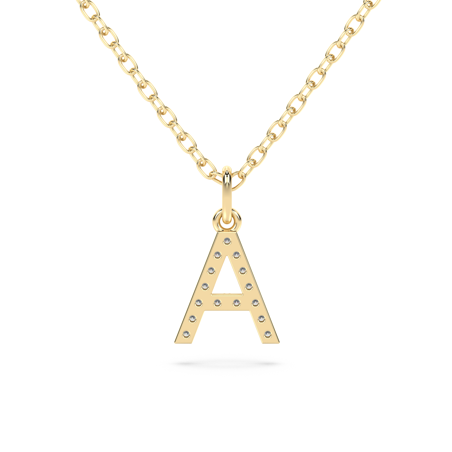 Diamond Letter Pendant 18K