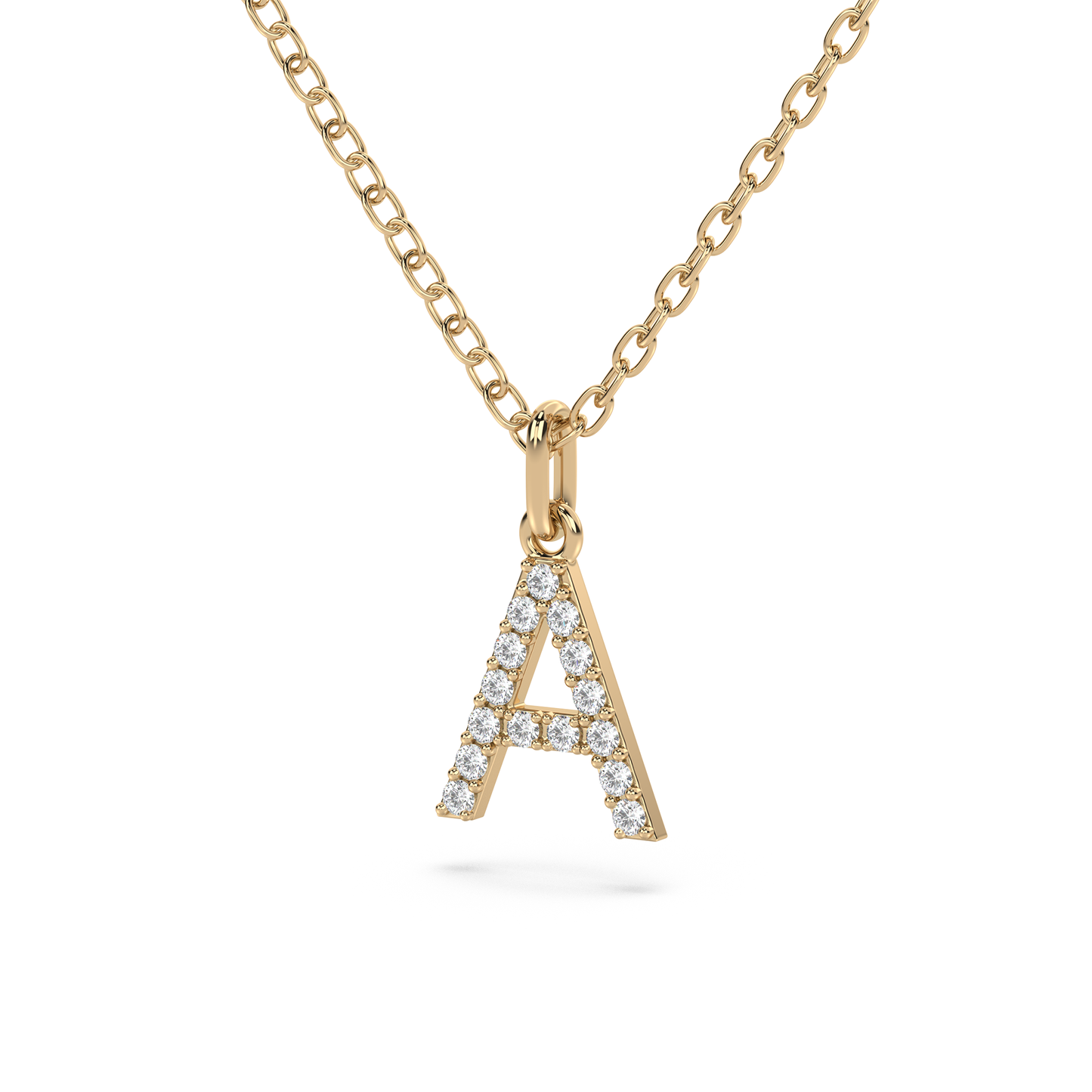 Diamond Letter Pendant 18K