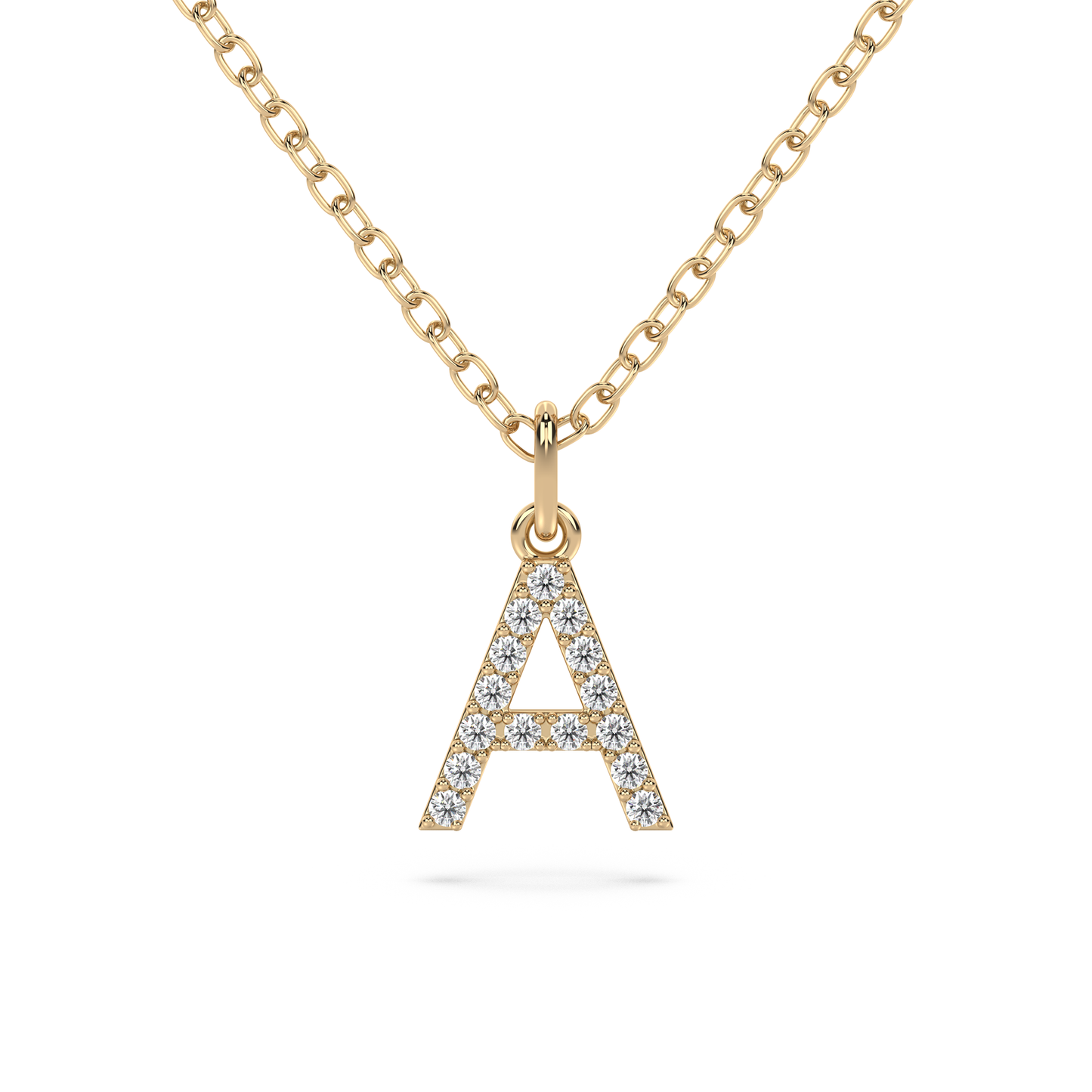Diamond Letter Pendant 18K