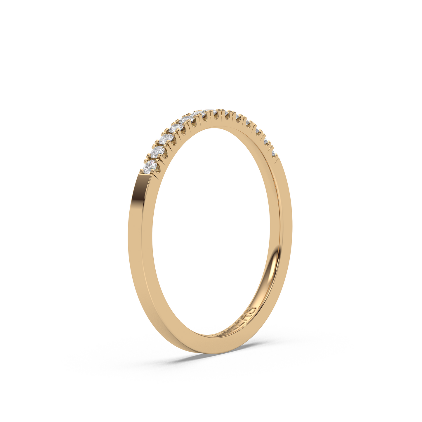 Alliansring med diamanter – i rödguld, elegant och tidlös design