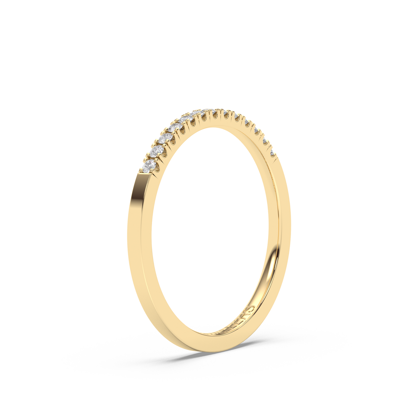 Alliansring med diamanter – i gulguld, elegant och tidlös design