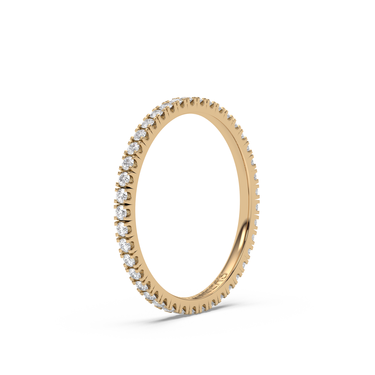 Helalliansring med diamanter – i rödguld, elegant och tidlös design