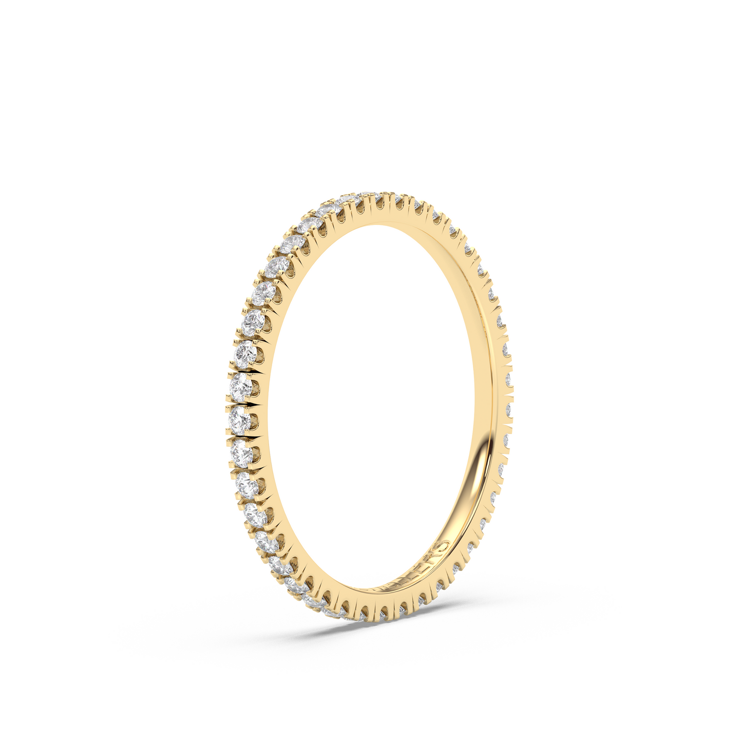 Helalliansring med diamanter – i gulguld, elegant och tidlös design