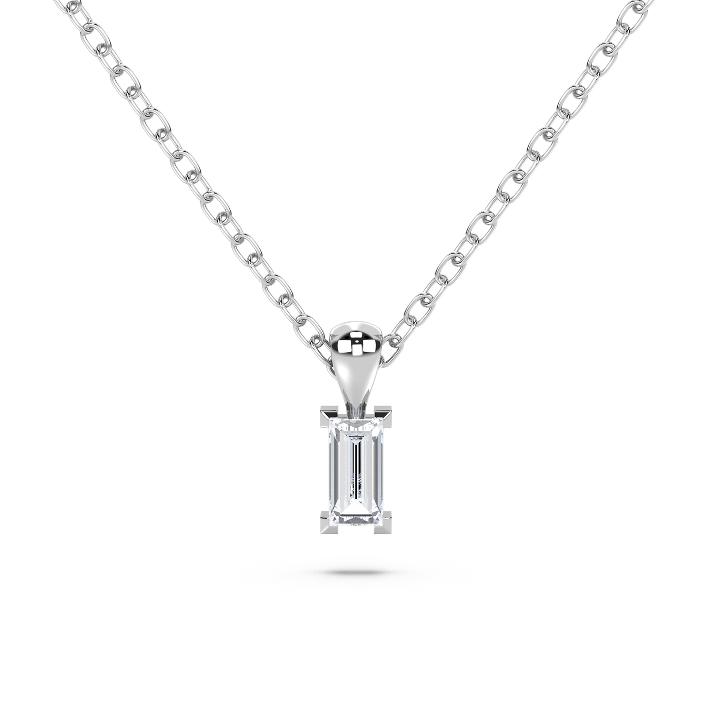Enstenshänge med baguetteslipad diamant i platina 950
