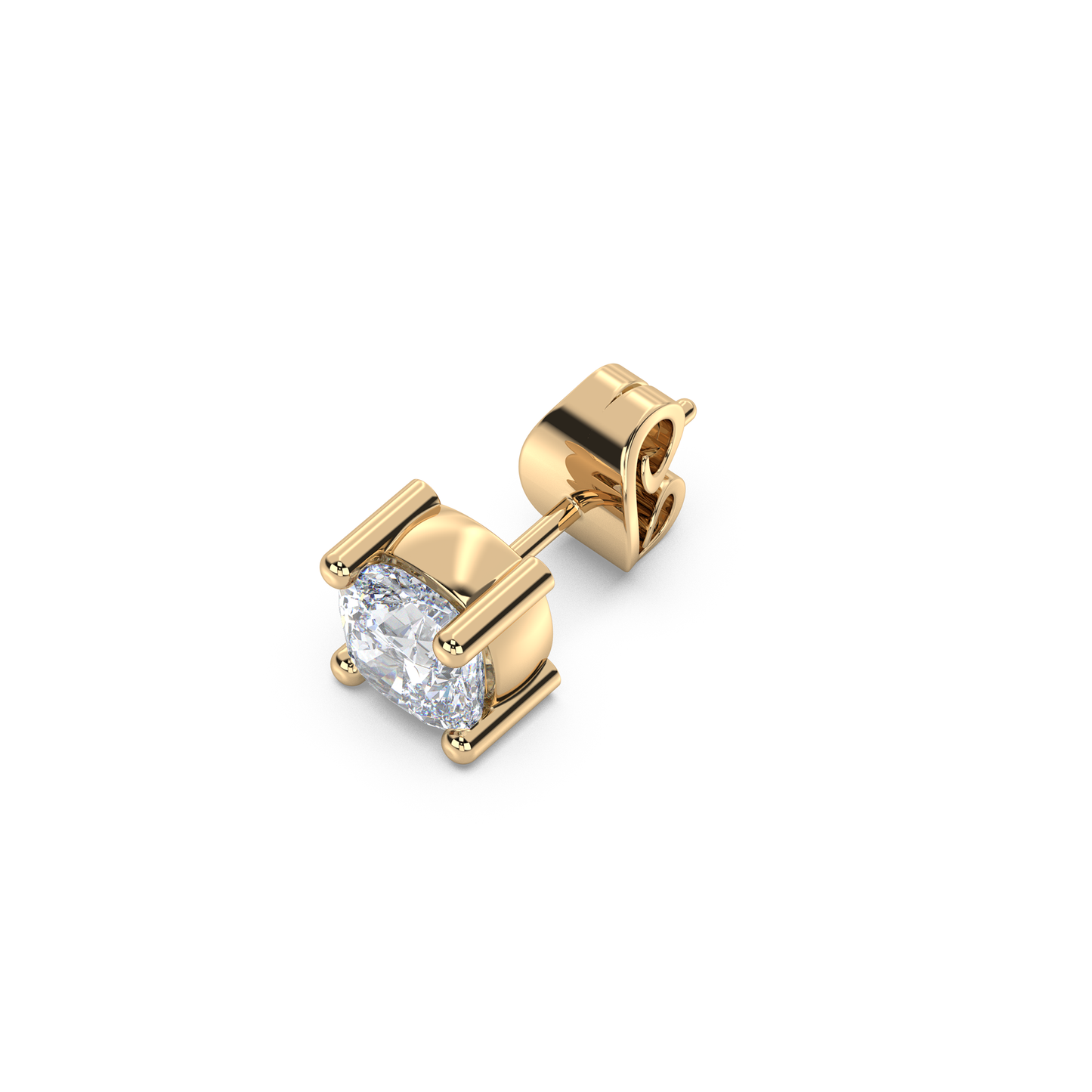 Enstensörhänge med cushionslipade diamanter i rött guld 18k