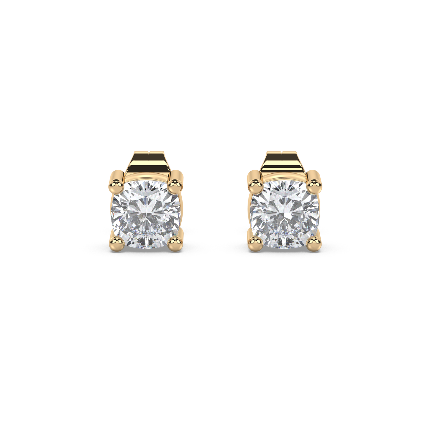 Enstensörhänge med cushionslipade diamanter i rött guld 18k