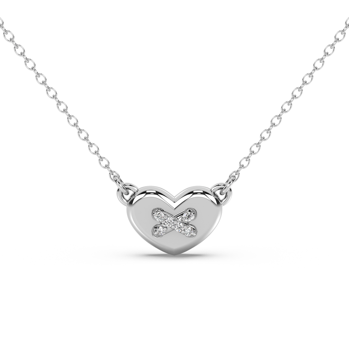 Amour Button - 18K Diamond Necklace