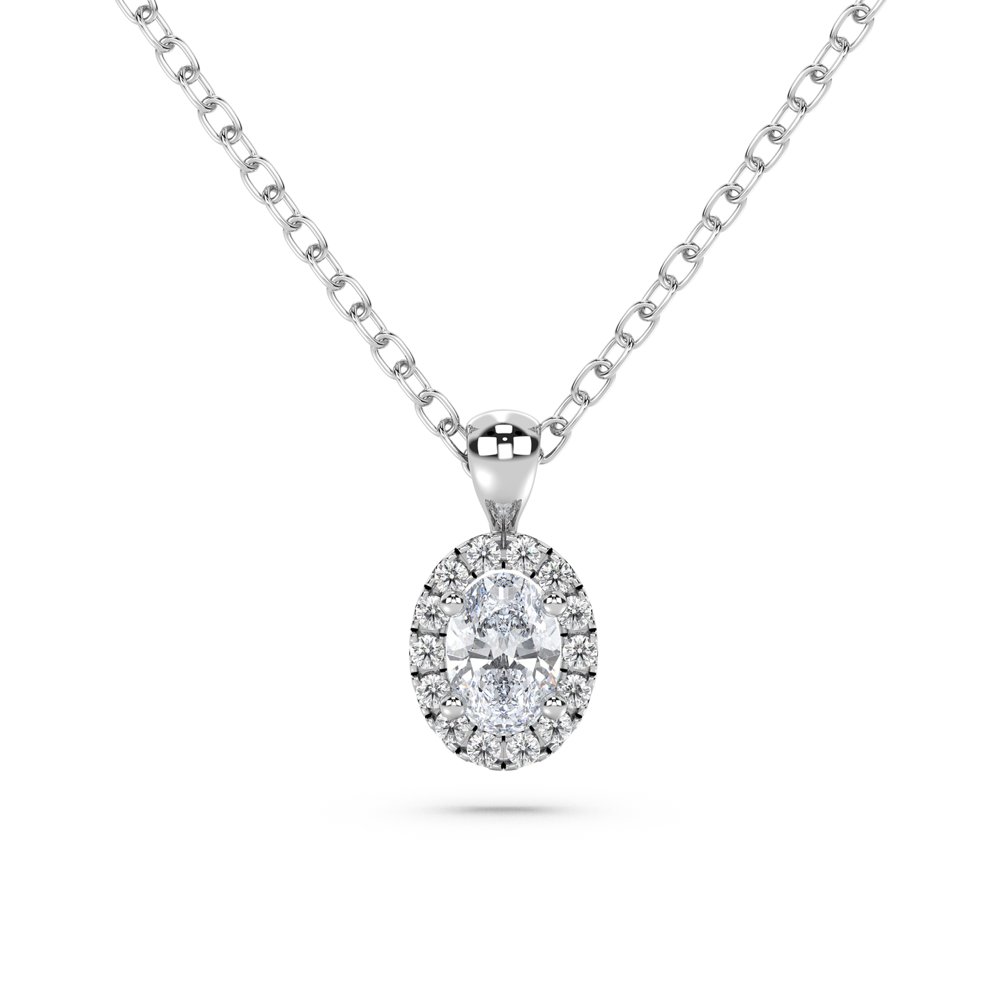 Halo Oval Pendant - NT JEWELLERS