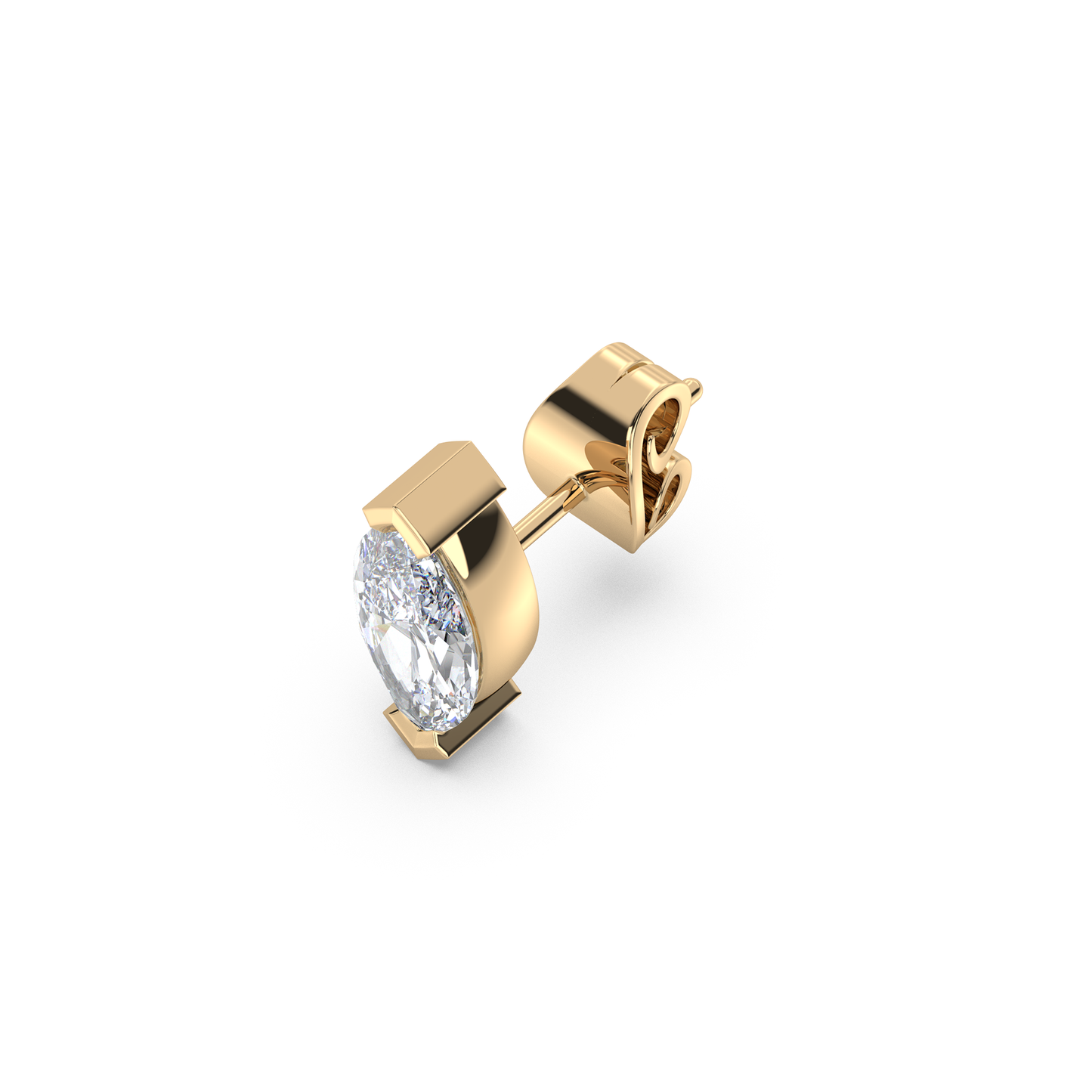 Enstensörhänge med marquiseslipade diamanter i rött guld 18k