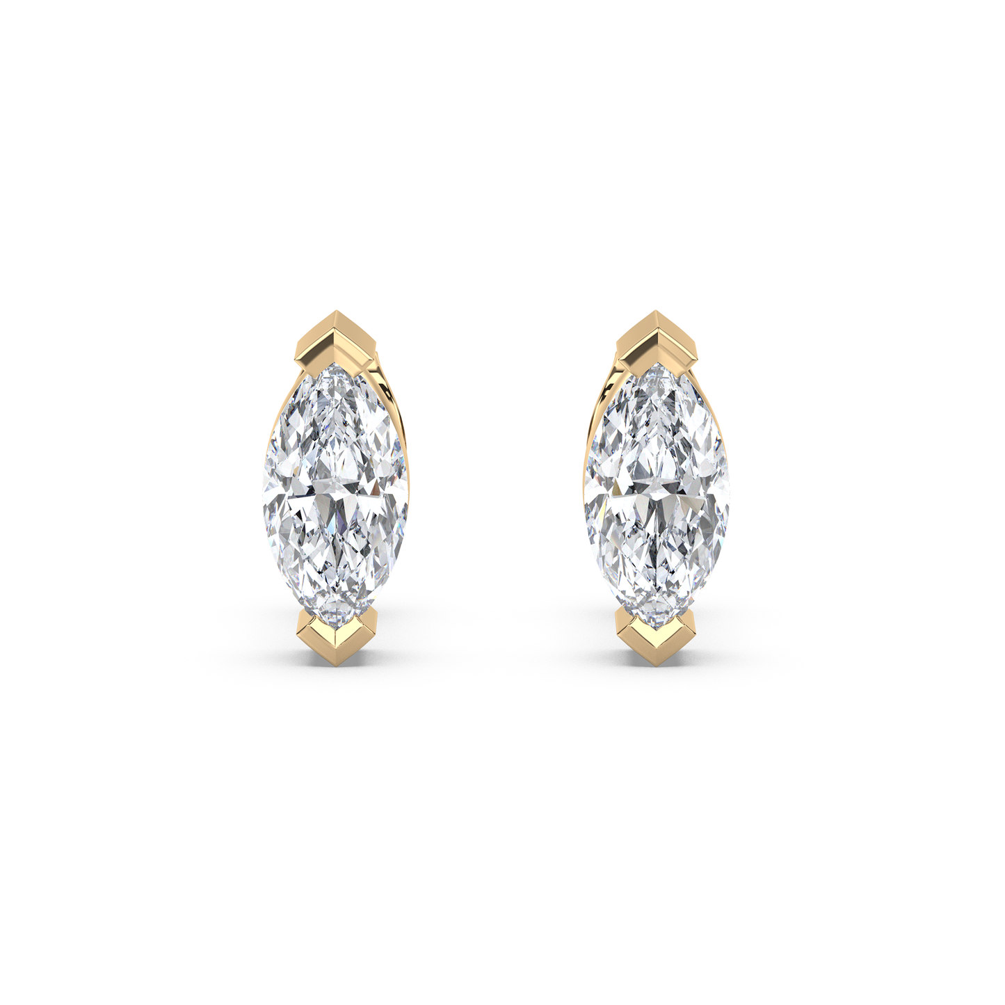 Enstensörhänge med marquiseslipade diamanter i rött guld 18k