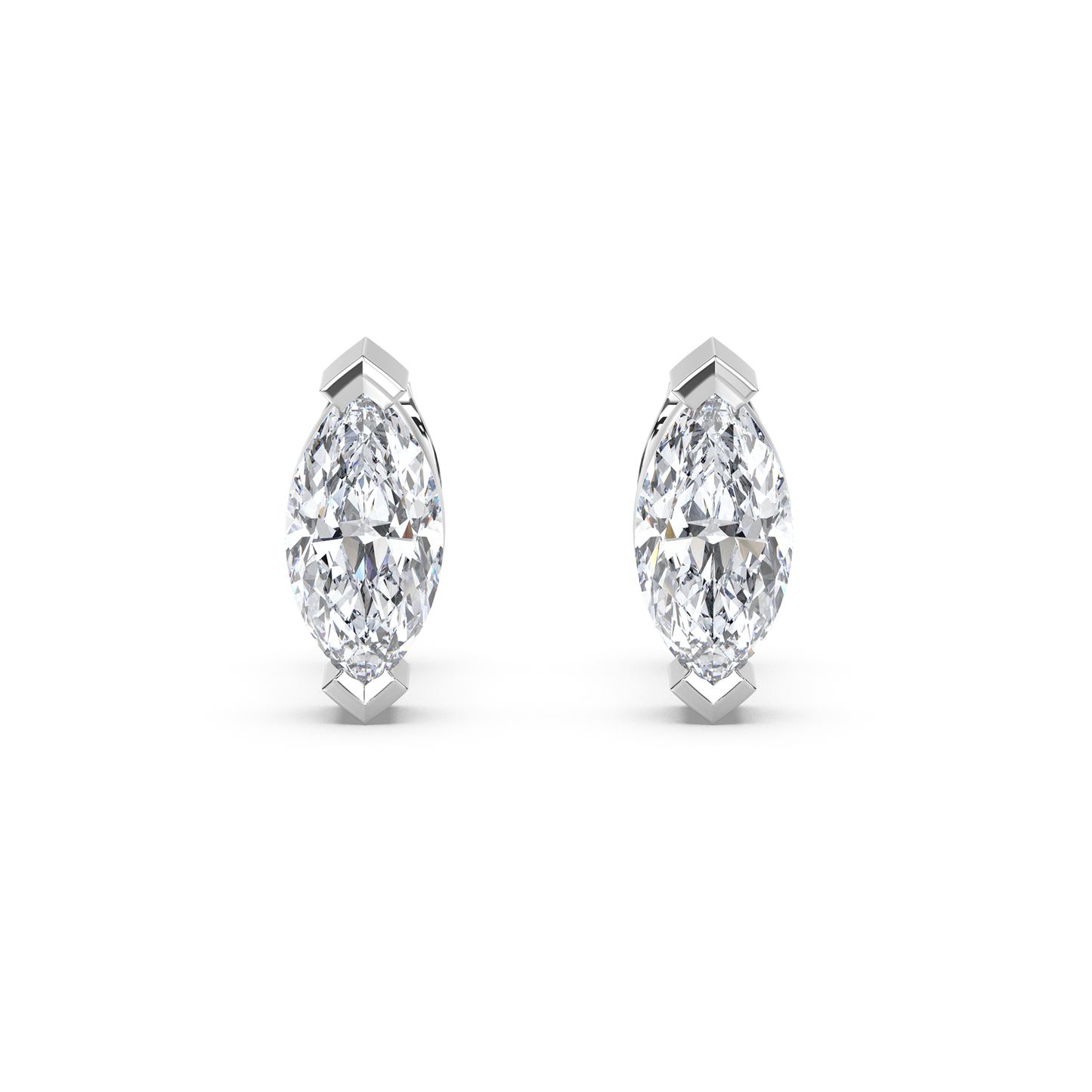 Enstensörhänge med marquiseslipade diamanter i platina 950