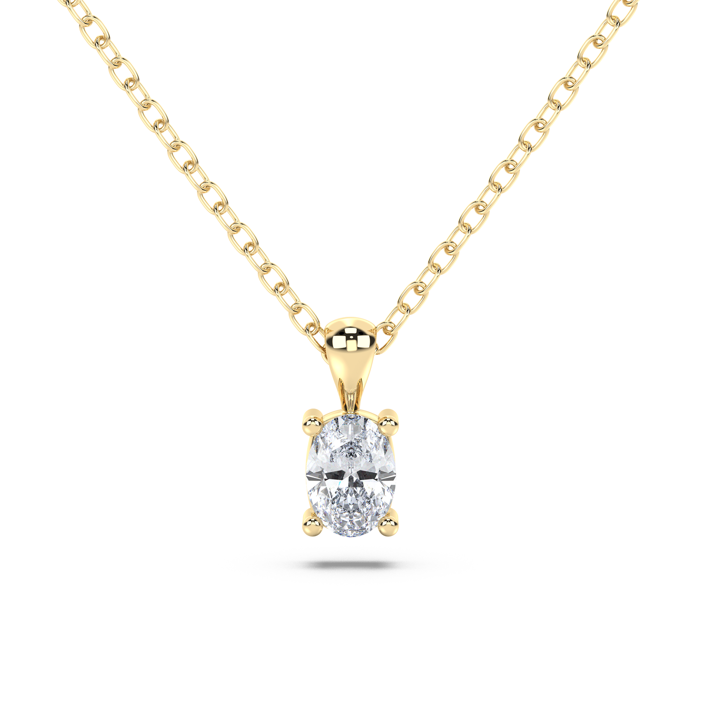 Enstenshänge med ovalslipad diamant i gulguld 18k