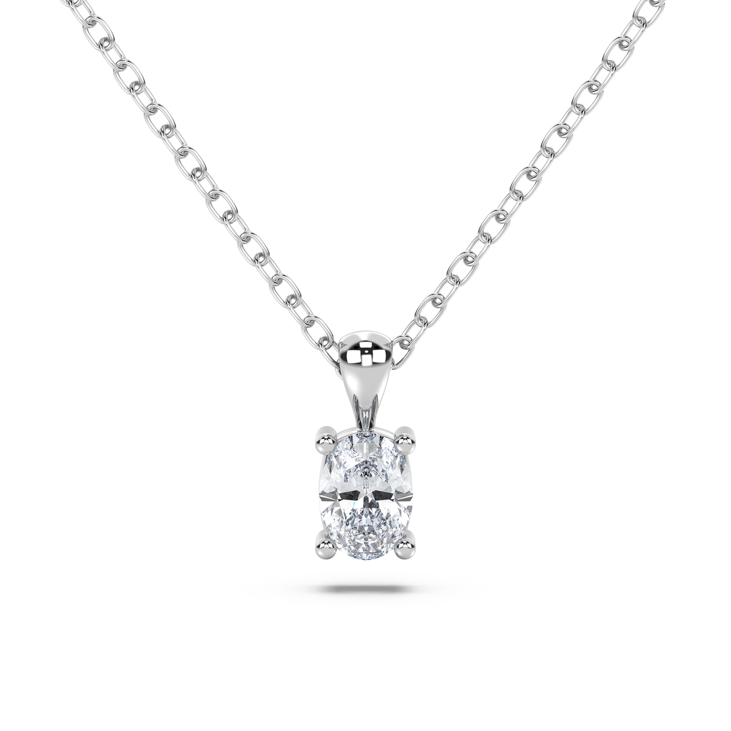 Enstenshänge med ovalslipad diamant i platina 950