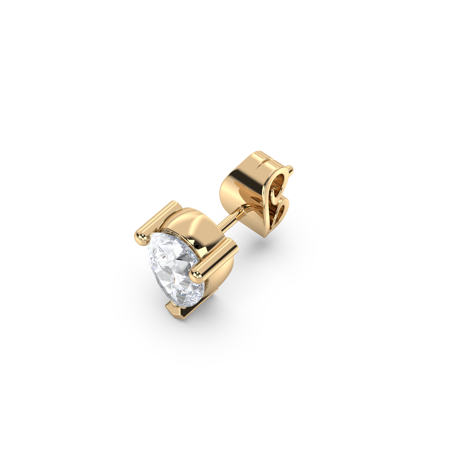 Enstensörhänge med päronslipade diamanter i rött guld 18k
