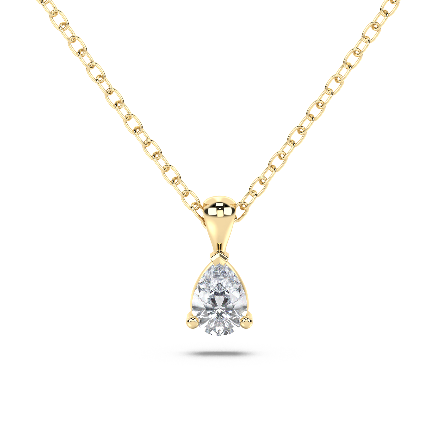 Enstenshänge med päronslipad diamant i gult guld 18k