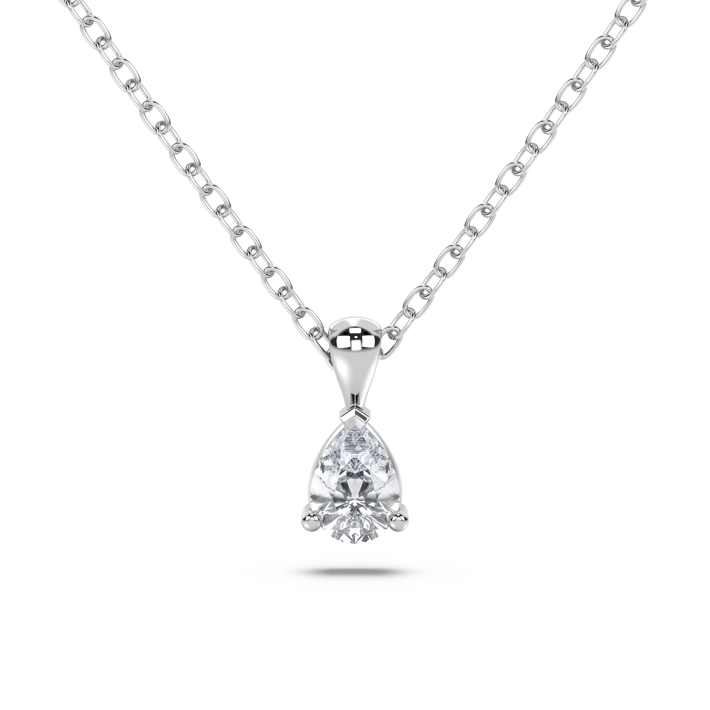 Enstenshänge med päronslipad diamant i platina 950