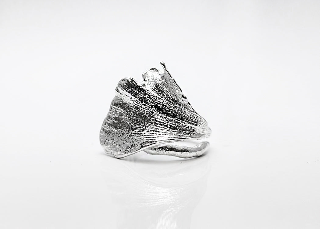 Ginkgo Ring Large Silver