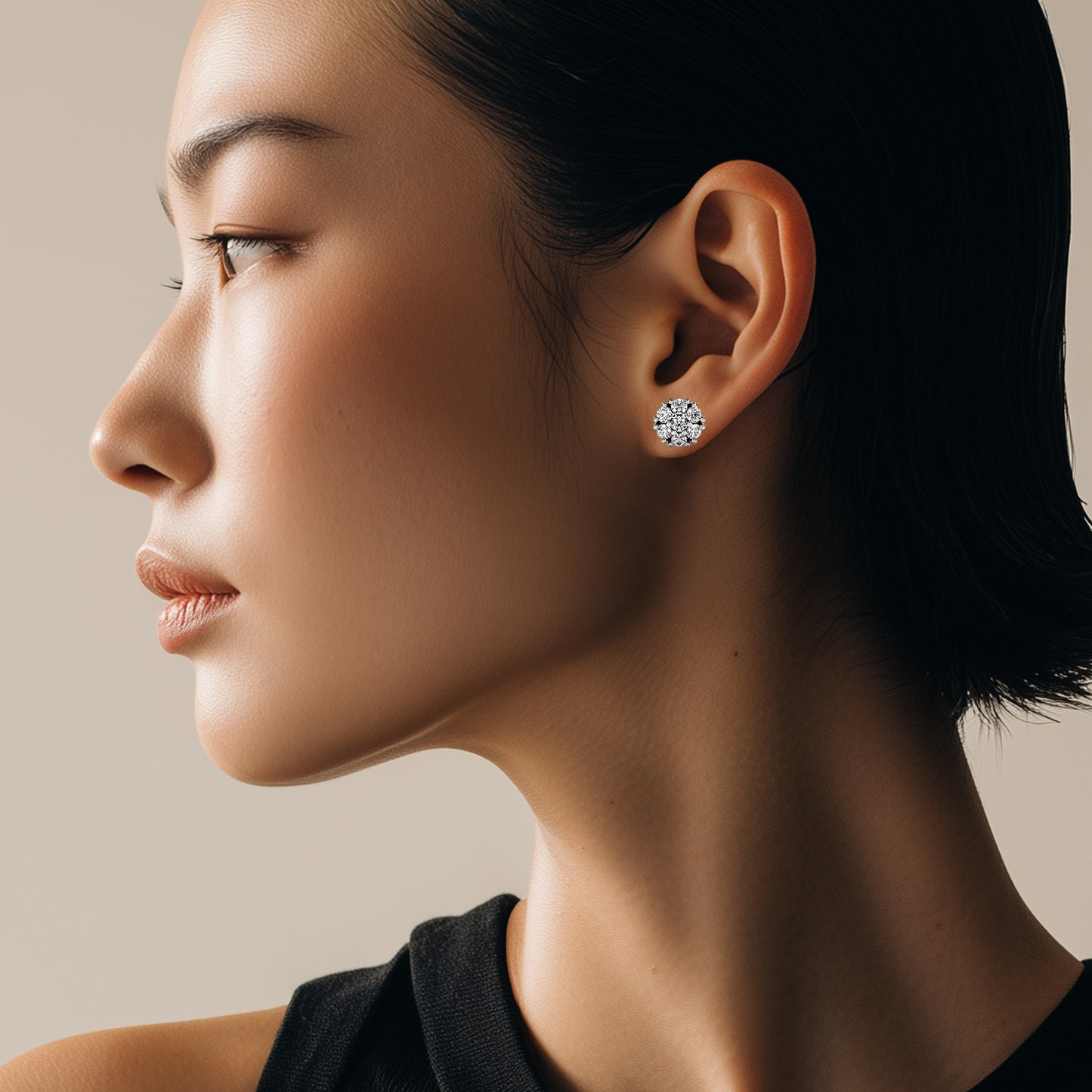 Honeycomb Diamond Earring Stud Large - NT JEWELLERS