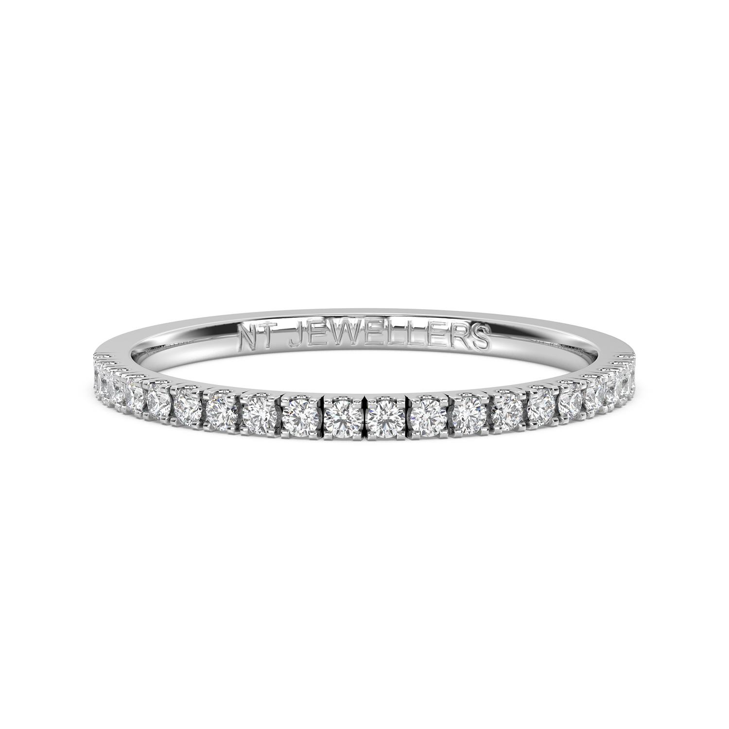 Alliansring med diamanter – i vitguld och platina, elegant och tidlös design