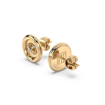 CLASSIC BUTTON DIAMOND EARRING STUD