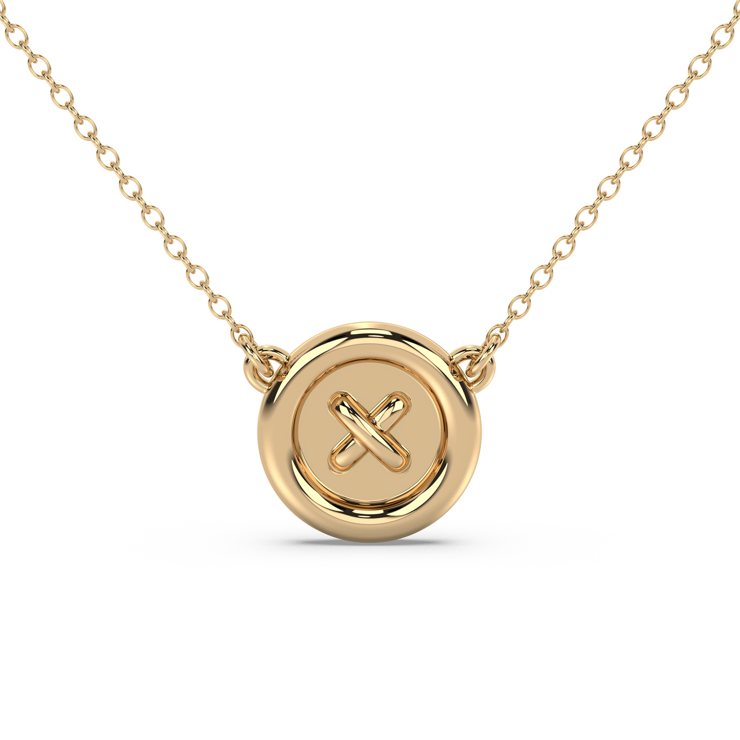 Memoir Button - 18K Necklace