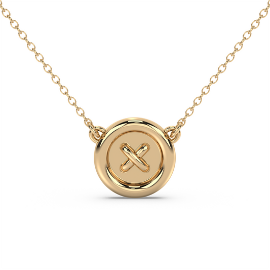 Memoir Button - 18K Necklace