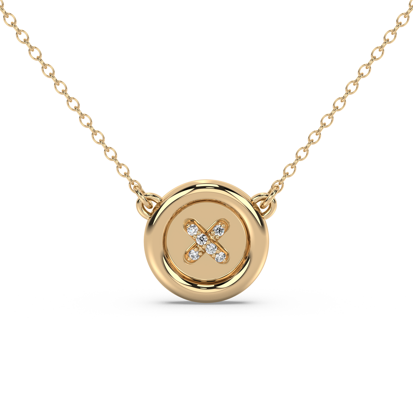 Memoir Buttons - 18K Diamond Necklace
