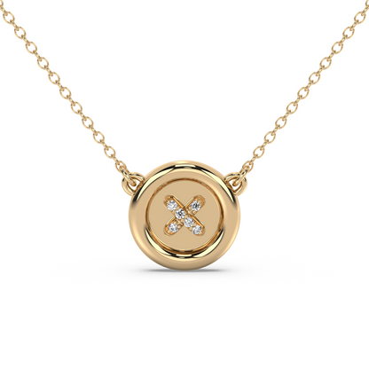 Memoir Buttons - 18K Diamond Necklace