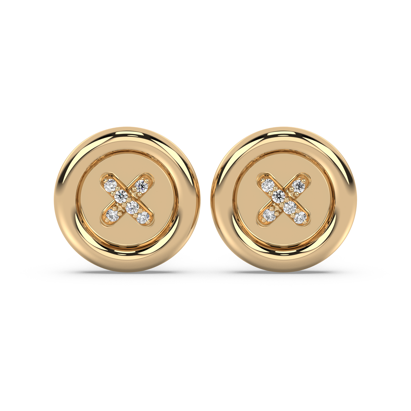CLASSIC BUTTON DIAMOND EARRING STUD
