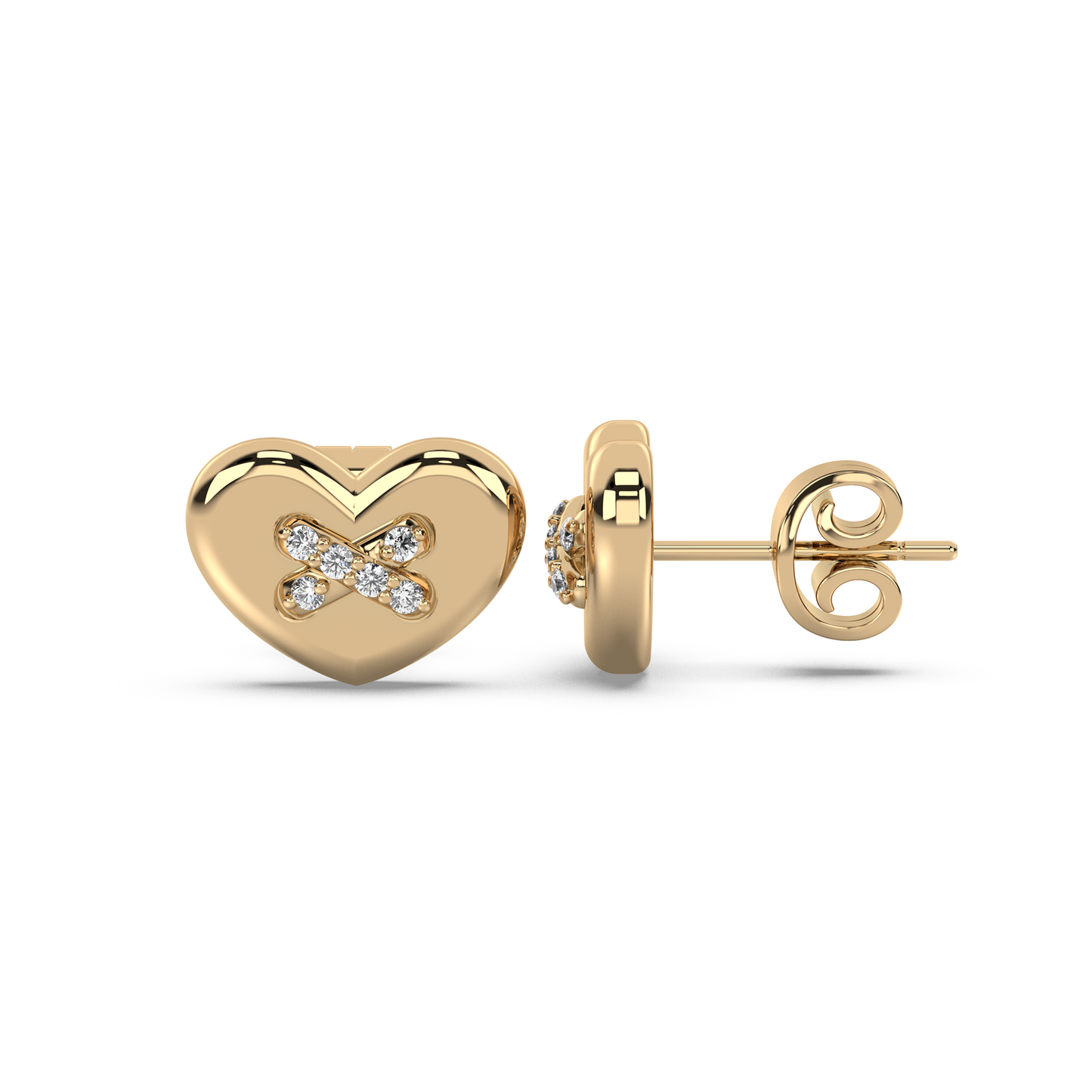 Amour Buttons - 18K Diamond Earring Studs