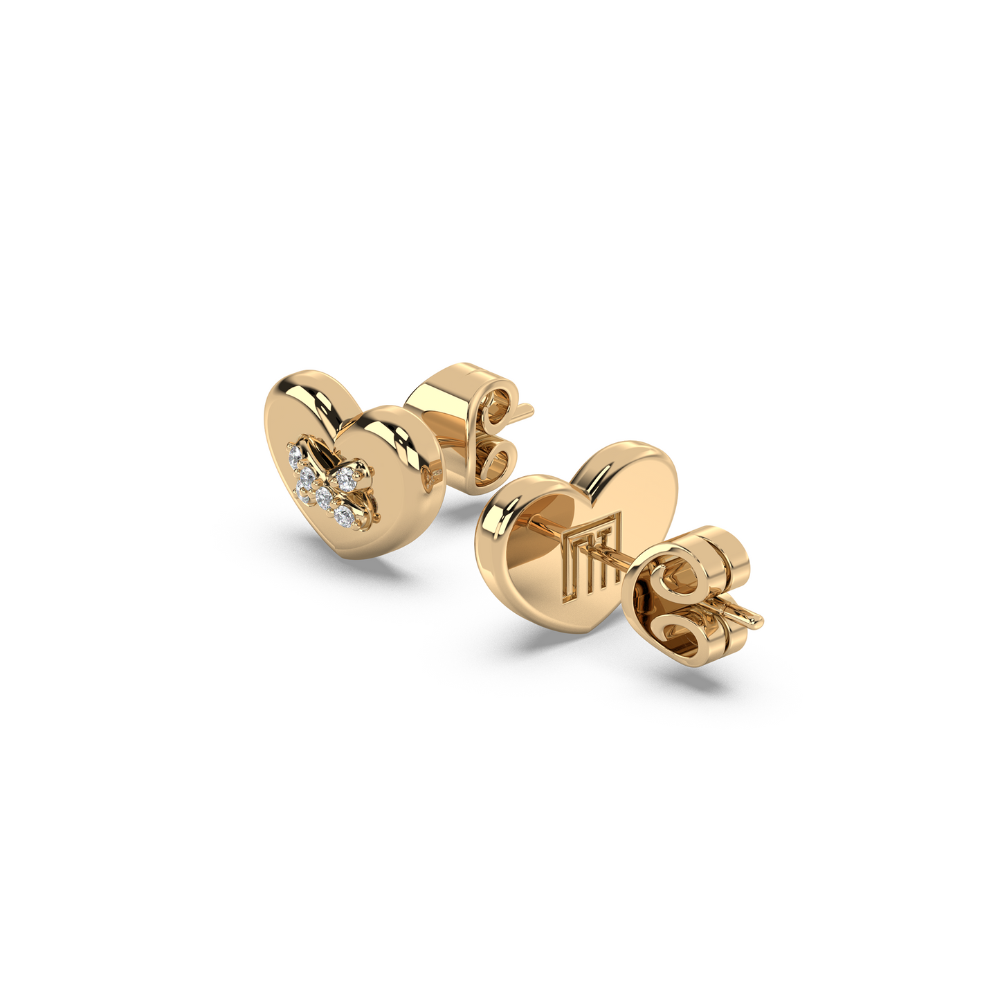 Amour Buttons - 18K Diamond Earring Studs