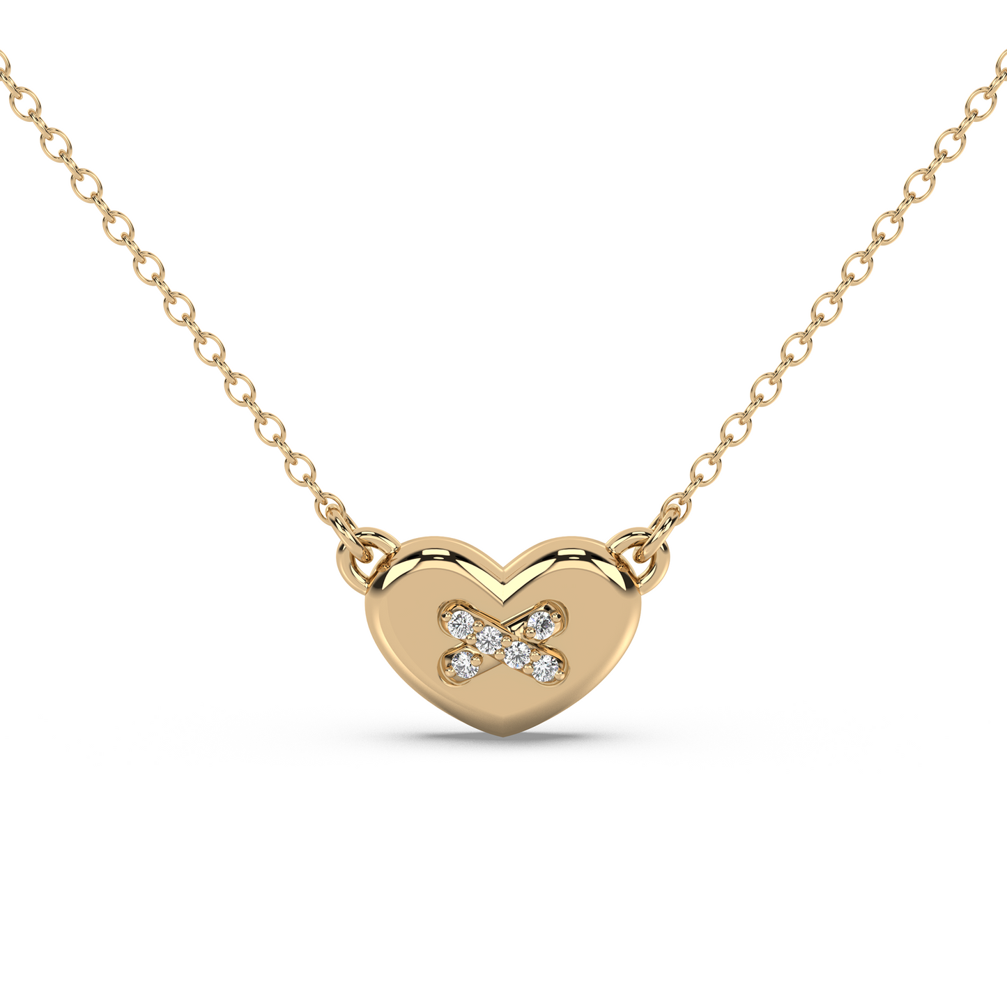 Amour Button - 18K Diamond Necklace