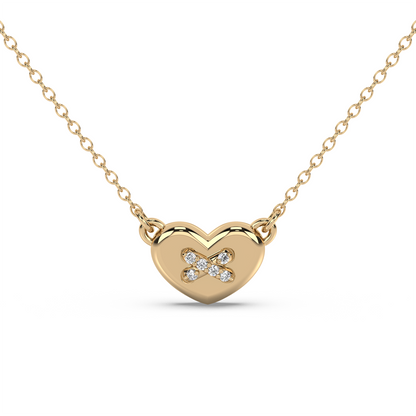 Amour Button - 18K Diamond Necklace