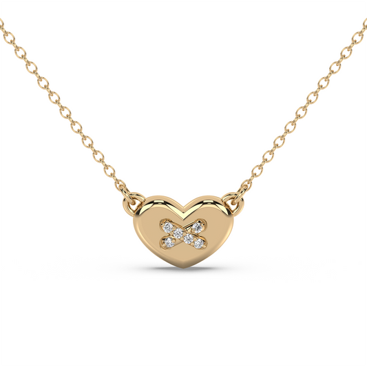 Amour Button - 18K Diamond Necklace