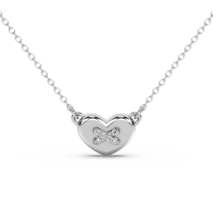Amour Button - 18K Diamond Necklace