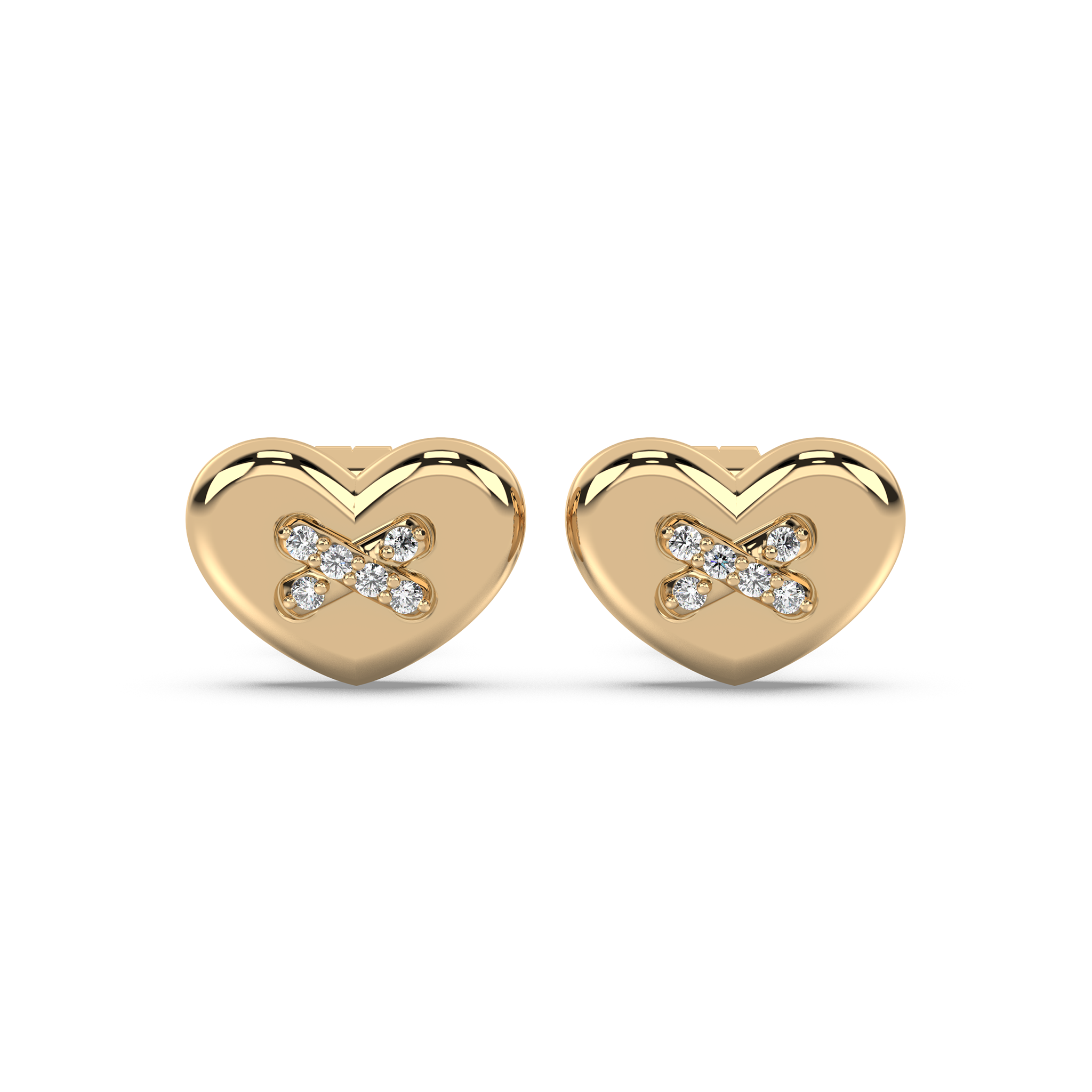 Amour Buttons - 18K Diamond Earring Studs - NT JEWELLERS