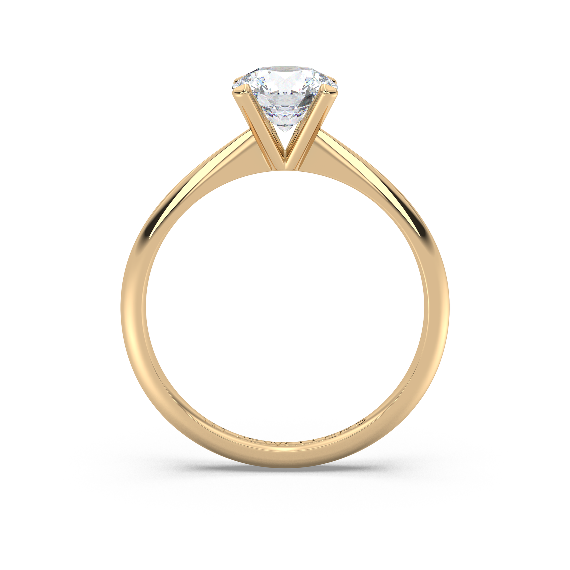 Enstensring – förlovningsring med rundslipad diamant i rödguld, tidlös och elegant design