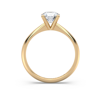Enstensring – förlovningsring med rundslipad diamant i rödguld, tidlös och elegant design